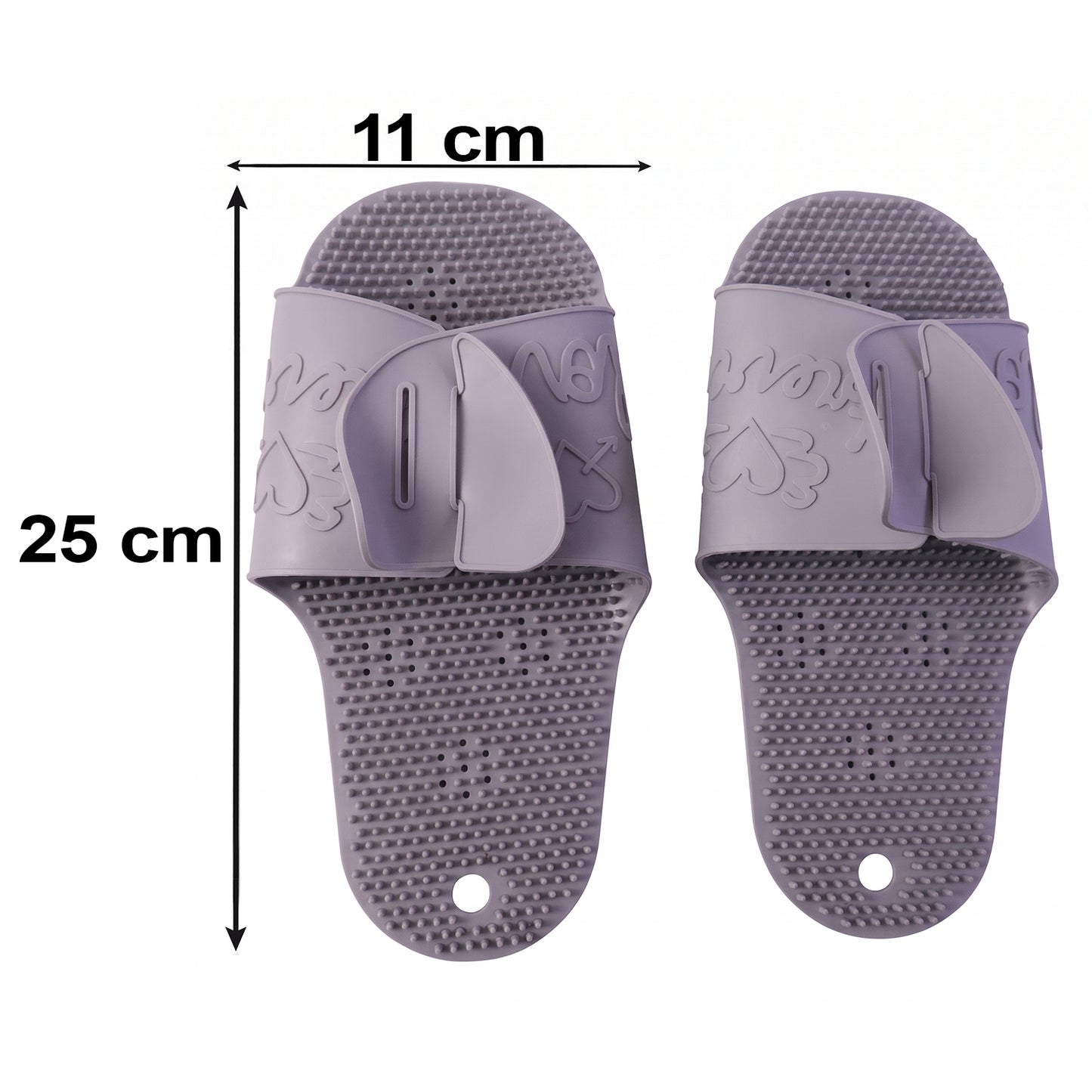 Massage Bath Slippers With Foot Scrubbing Bristles For Daily Bathroom Use (1 Pair)