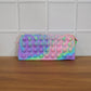 Multicolor Pop It Silicone Pencil Pouch for Kids (1 Pc, 21x10 Cm / Mix Color)