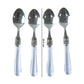 Premium Stainless Steel Dessert Spoon With Plastic Handle Set (4 Pc Set)