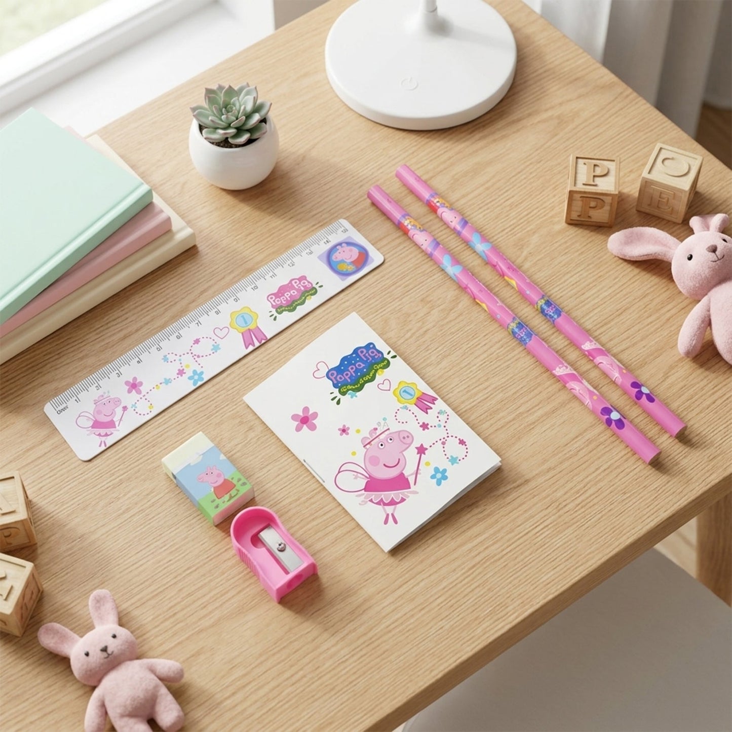 6-in-1 Student Stationery Combo Kit With Pencils Ruler And Pouch For Kids (1 Set)