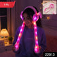 Led Light Soft Plush Winter Earmuffs With Cute Bunny Ears  Long Tails (1 Piece)