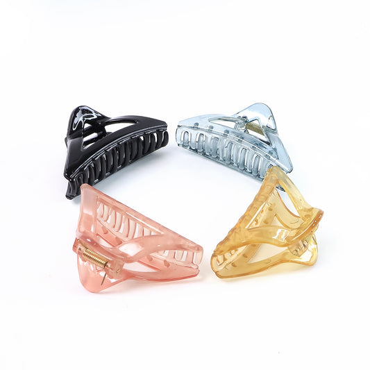 Triangle Shape Mix Color Plastic Hair Claw Clip  12 Pc Durable Grip For Women And Girls
