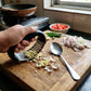 Heavy-duty Garlic Press Tool With Spoon Set (2 Pc Set)