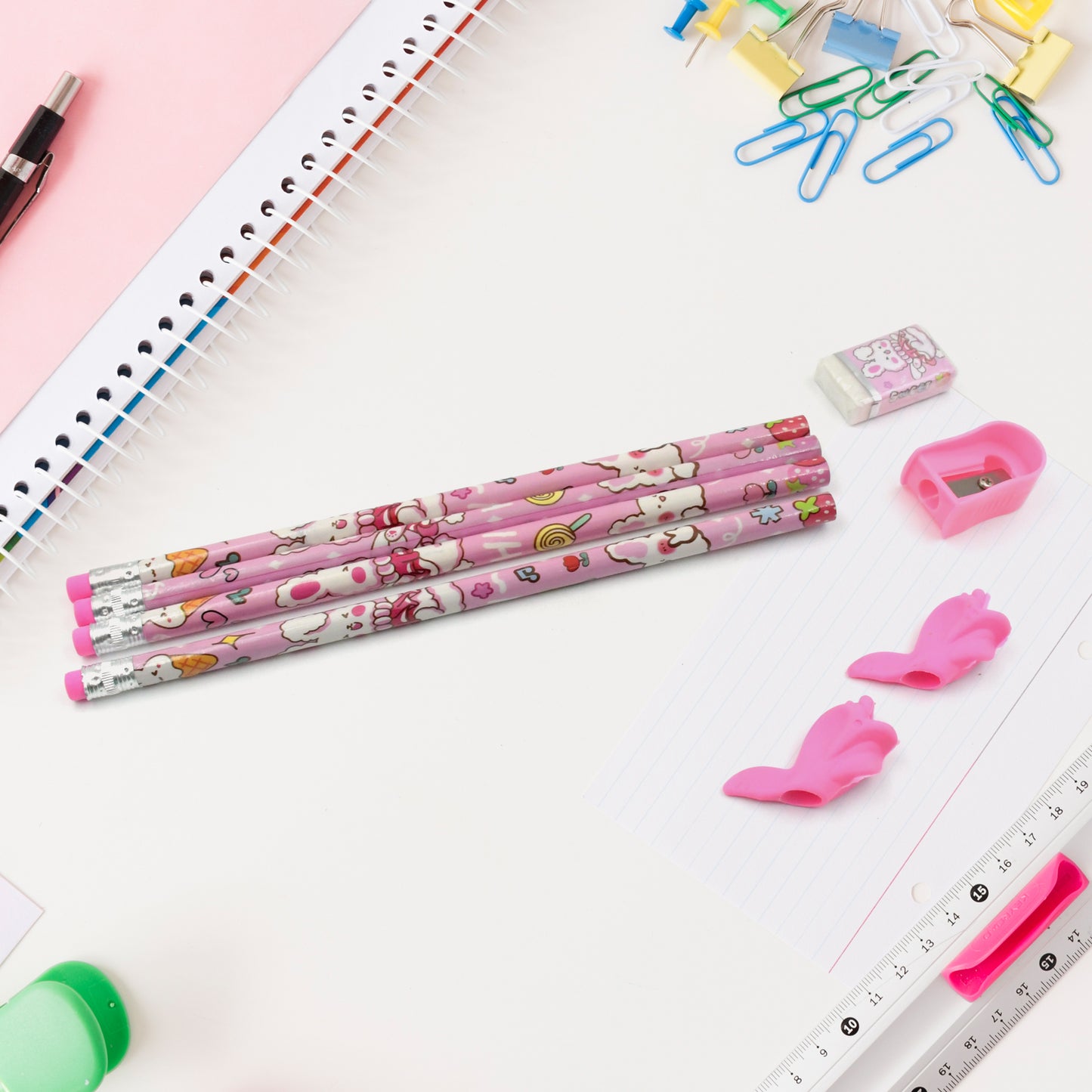 4298 Stationery Kit For Kids - Stationery Set Includes Wooden Pencil Sharpener Pencil And Eraser Set Small Diary School Supply Set Birthday Return Gift For Kids Boys Girls (9 Pc Set)