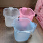 Plastic Square Transparent  Bath Water Mug (1 Pc  1000 Ml  Mix Color)