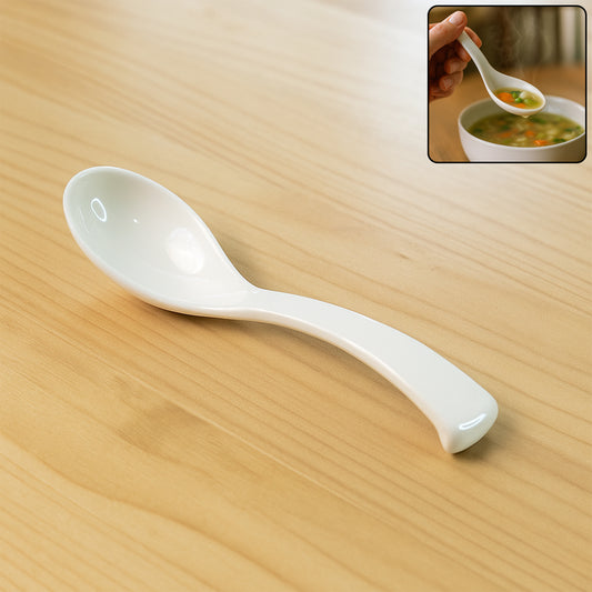 Plastic Soup Spoon  Deep Bowl (1 Pc  White)