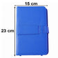 Portable Wired Tablet Keyboard With Pu Leather Flip Case And Stand (1 Pc)
