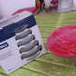 Modern Glass Bowl Set Mixing  Storage Bowls With Red Lids (5 Pcs Set)
