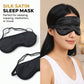 Soft Black Satin Sleeping Eye Mask For Night Rest Travel And Relaxation (1 Pc)