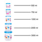 2446 Plastic Transparent Container Air Tight Dabba Set (3000ml 2000ml 1000ml 750ml 500ml)