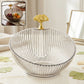 Premium Plastic Decorative Fruit Bowl With Gold Accent For Dining Table (1 Pc)