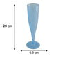 Reusable Plastic Champagne Flutes Wine Glasses Set Assorted Colours (6 Pc Set)