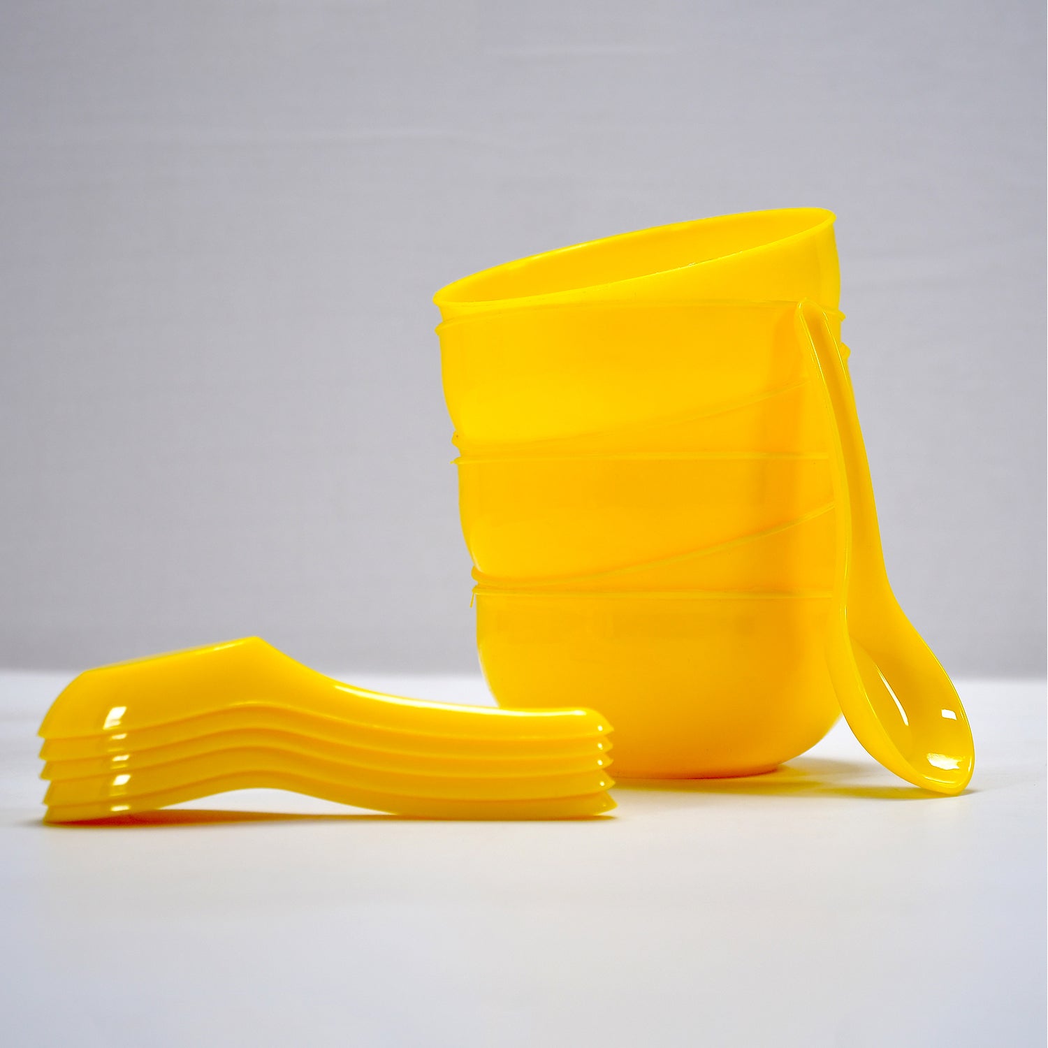 5105 Soup Bowl Spoon Set Plastic For Kitchen  Home Use