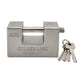 94mm Stainless Steel Padlock: Rectangular, Hardened Steel, 5 Keys