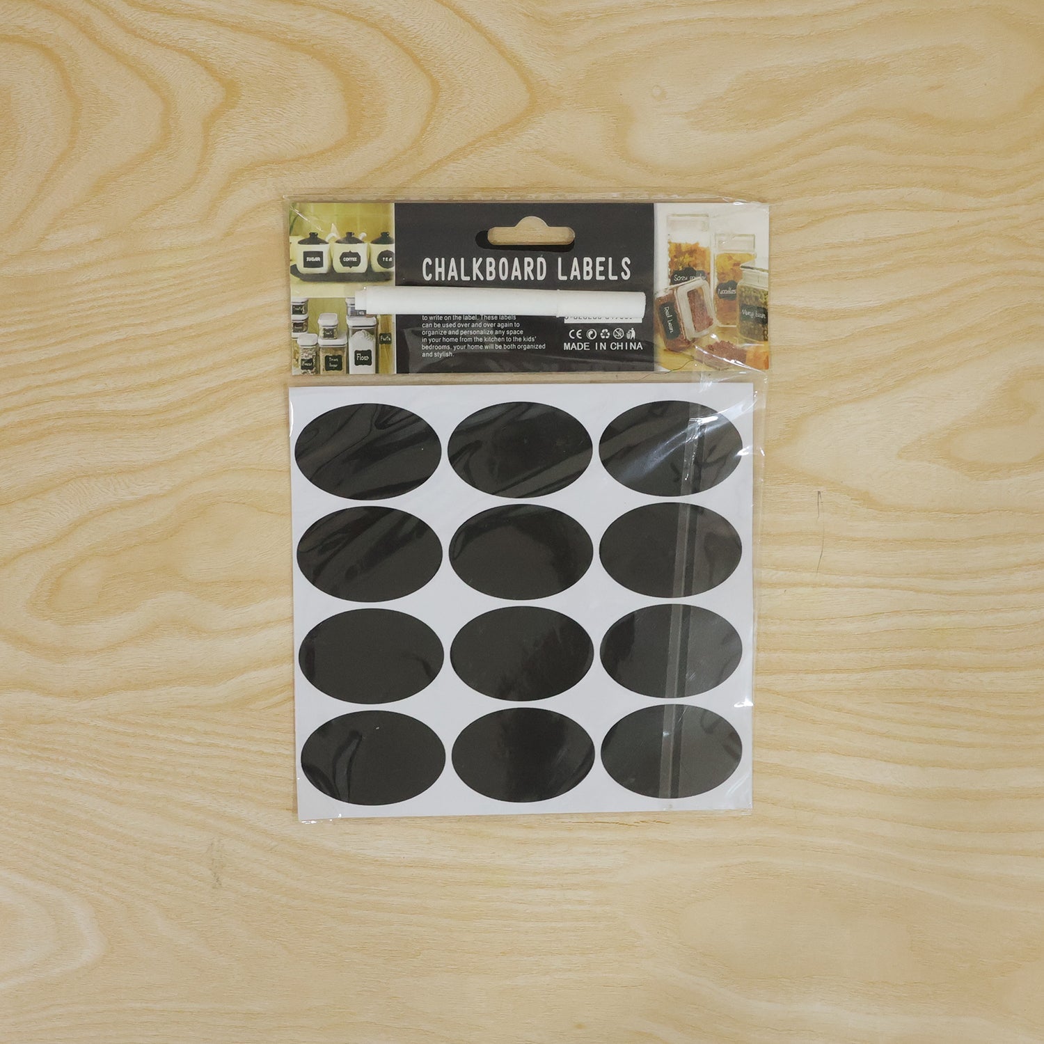 Oval Chalkboard Sticker Labels With Marker Pen Reusable Jar Labels (1 Set)