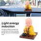 Yellow Solar Powered Sitting Buddha Statue (1 Pc / Medium)