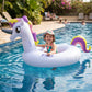 colorful unicorn swim ring inflatable toy