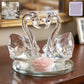 Crystal Swan Pair Showpiece Decorative Glass Couple Swan Home Decor (1 Pc)