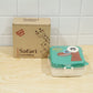 Steel Kids Dinosaur Lunch Box Bento Tiffin With Steel Tray Spoon Sauce Cup (1 Set)