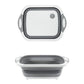 0098b (Brown Box) Foldable Chopping Board Dish Rack Washing Bowl  Draining Basket 3in1 Multi-function