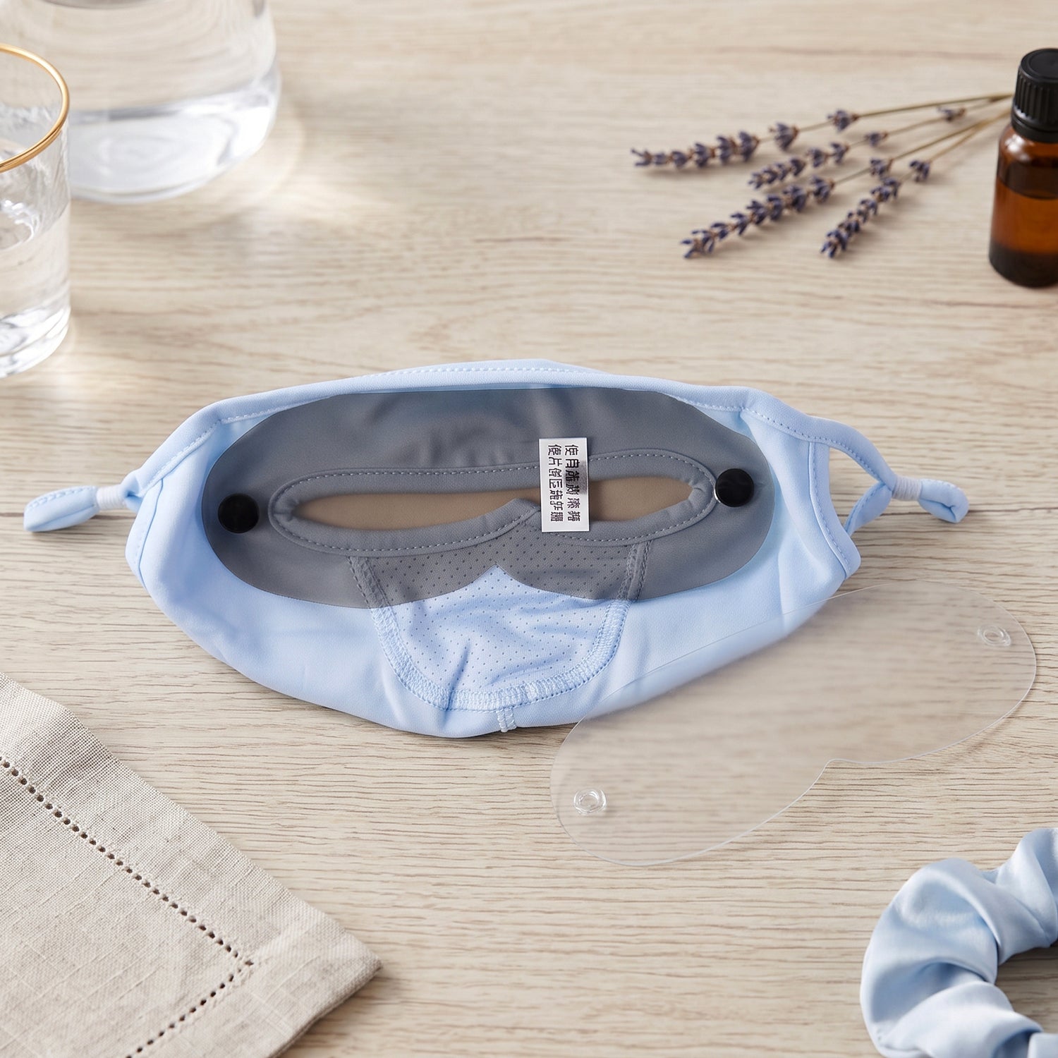 Reusable Soft Cloth Face Mask With Transparent Eye Shield For Outdoor Use (1 Pc)