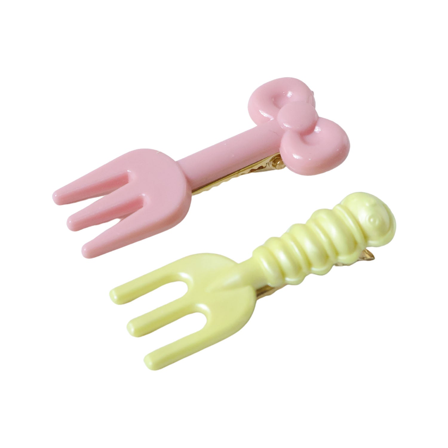 Cute Mini Fork Shaped Hair Clips Set For Girls And Women (4 Pc)