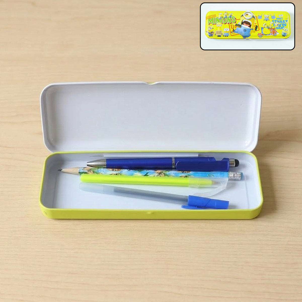 Cartoon -themed Metal Pencil Box With Cute Design (1 Pc Mix Design)