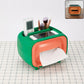 Plastic Desktop Tissue Storage Box With Top Organizer For Home And Office (1 Pc)