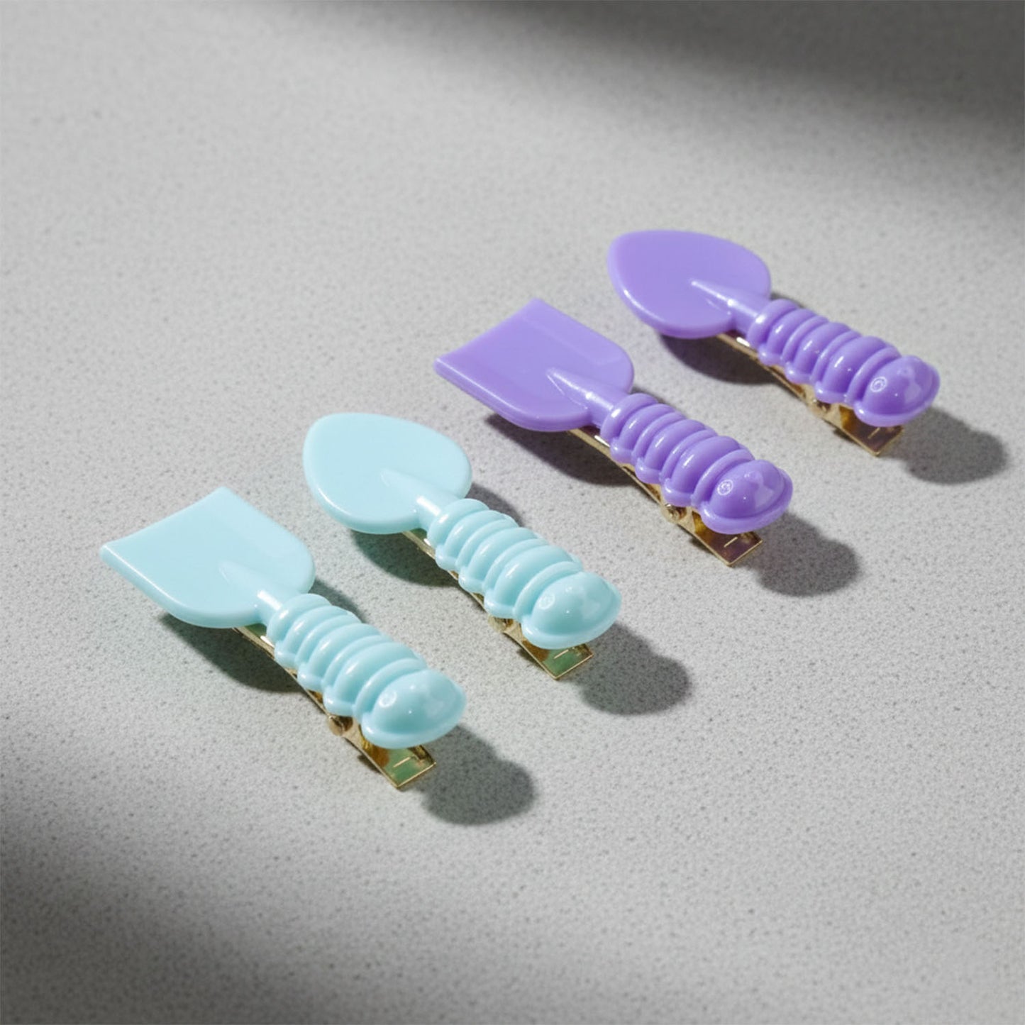 Cute Spoon  Spatula Shape Decorative Hair Clip Set (4 Pc)