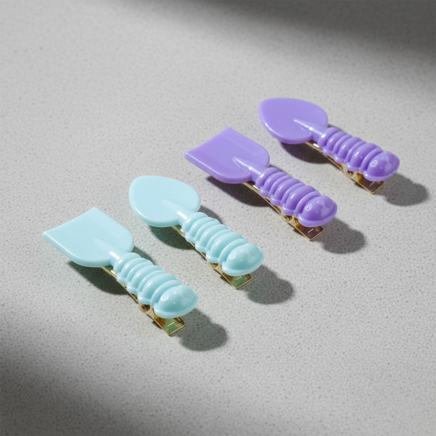 Cute Spoon  Spatula Shape Decorative Hair Clip Set (4 Pc)