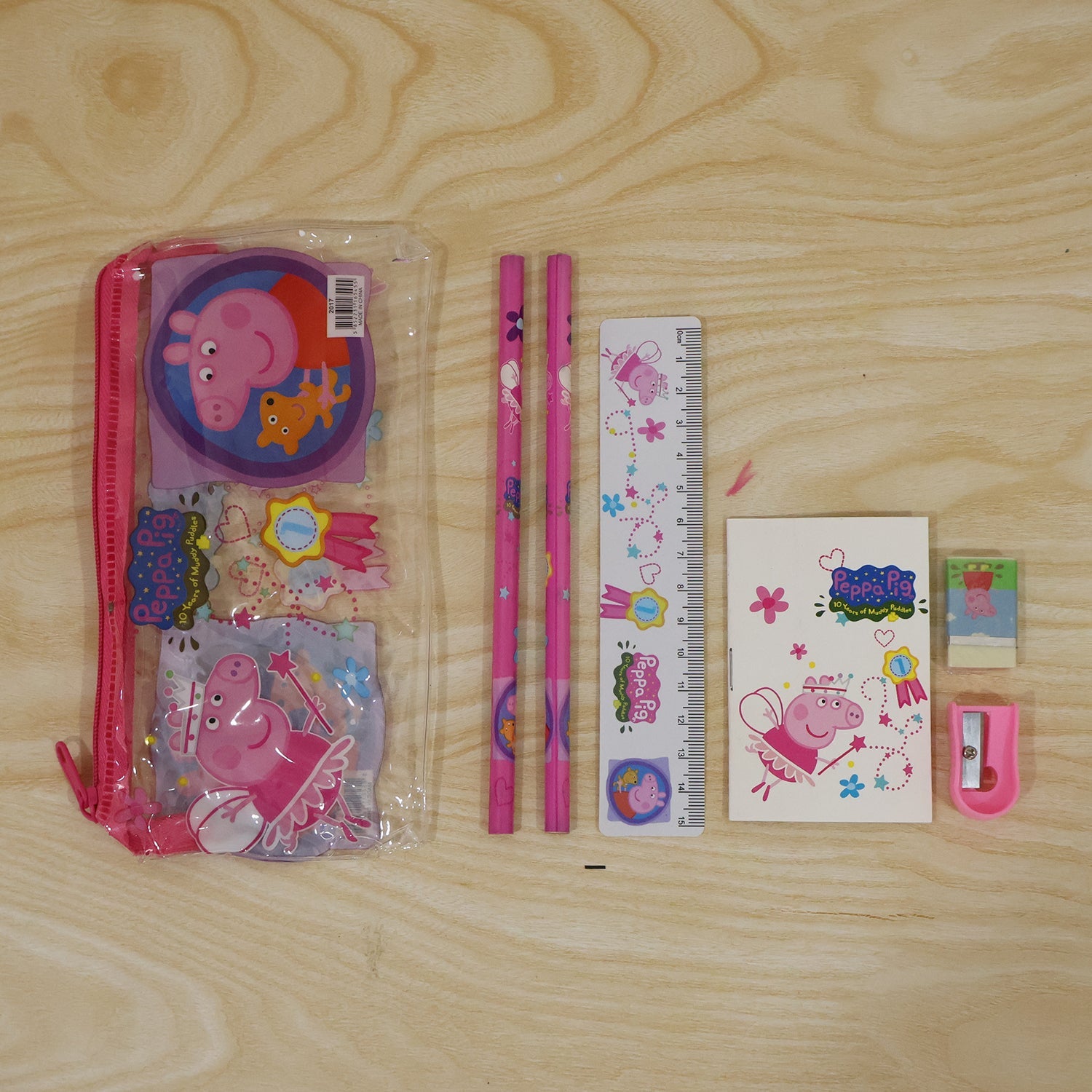 6-in-1 Student Stationery Combo Kit With Pencils Ruler And Pouch For Kids (1 Set)