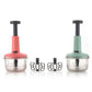 5102 2in1 Push Chopper 800ml Stainless Steel Blade Quick  Powerful Manual Hand Held Food Chopper To Chop  Cut Fruits Vegetables Herbs Onions For Salsa Salad