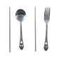 Stainless Steel Portable Cutlery Set Spoon Fork Chopsticks With Pouch (4 Pc Set)
