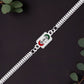 Trendy Geometric Rakhi With Linked Ring Design And Polished Chain