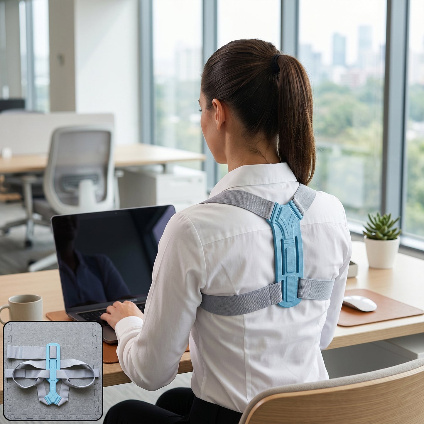 Ergonomic Adjustable Back Posture Corrector Support Belt (1 Pc Mix Size  Design)