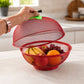 Metal Net Fruit Basket With Apple Shaped Dome Cover For Kitchen Use (1 Pc)