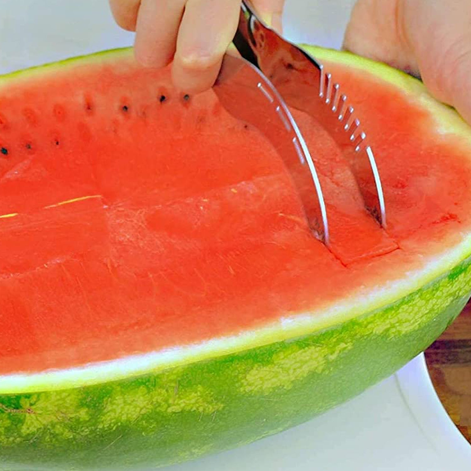 2047a Watermelon Slicer Steel Corer Watermelon Cutter Smart Kitchen Gadget Fruit Slicer Multi-purpose Stainless Steel Kitchen Tool