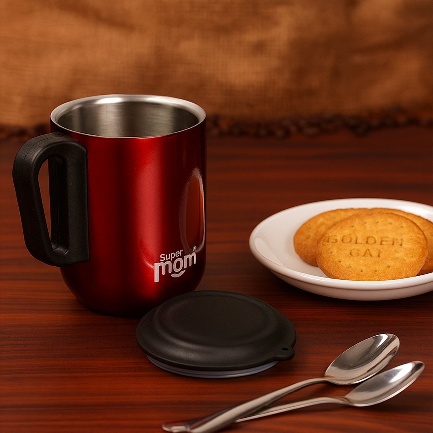 Stainless Steel Metallic Coffee Mug Approx 300ml (1 Pc)