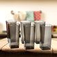 4974 Unbreakable Stylish Transparent Square Design Waterjuicebeerwine Tumbler Plastic Glass Set ( 300 Ml Pack Of 6) ( Black )