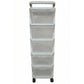 5 Layer Plastic Storage Drawer Rack Organizer With Wheels For Home (1 Pc)