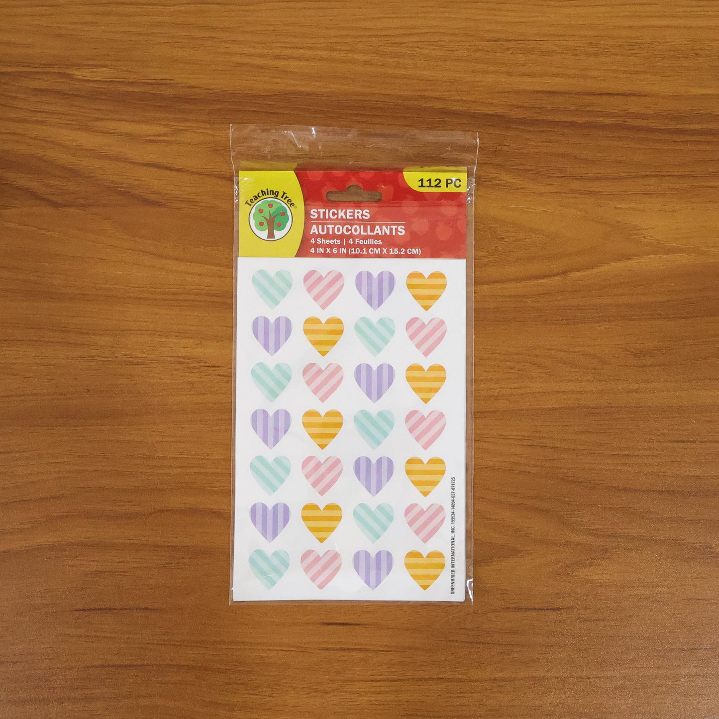 Colorful Heart Shape Decorative Sticker Set (4 Sheets 112 Pc)