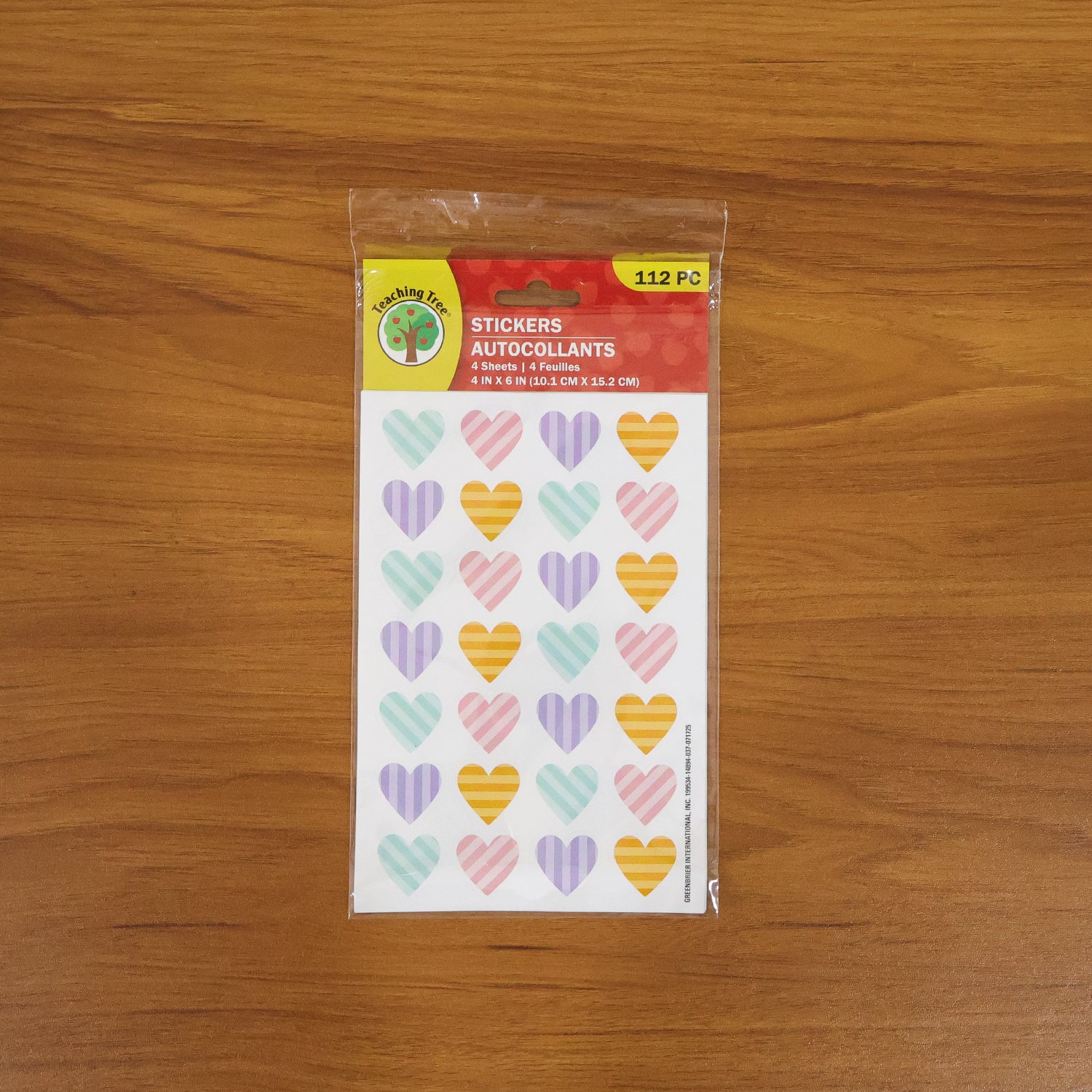 Colorful Heart Shape Decorative Sticker Set (4 Sheets 112 Pc)