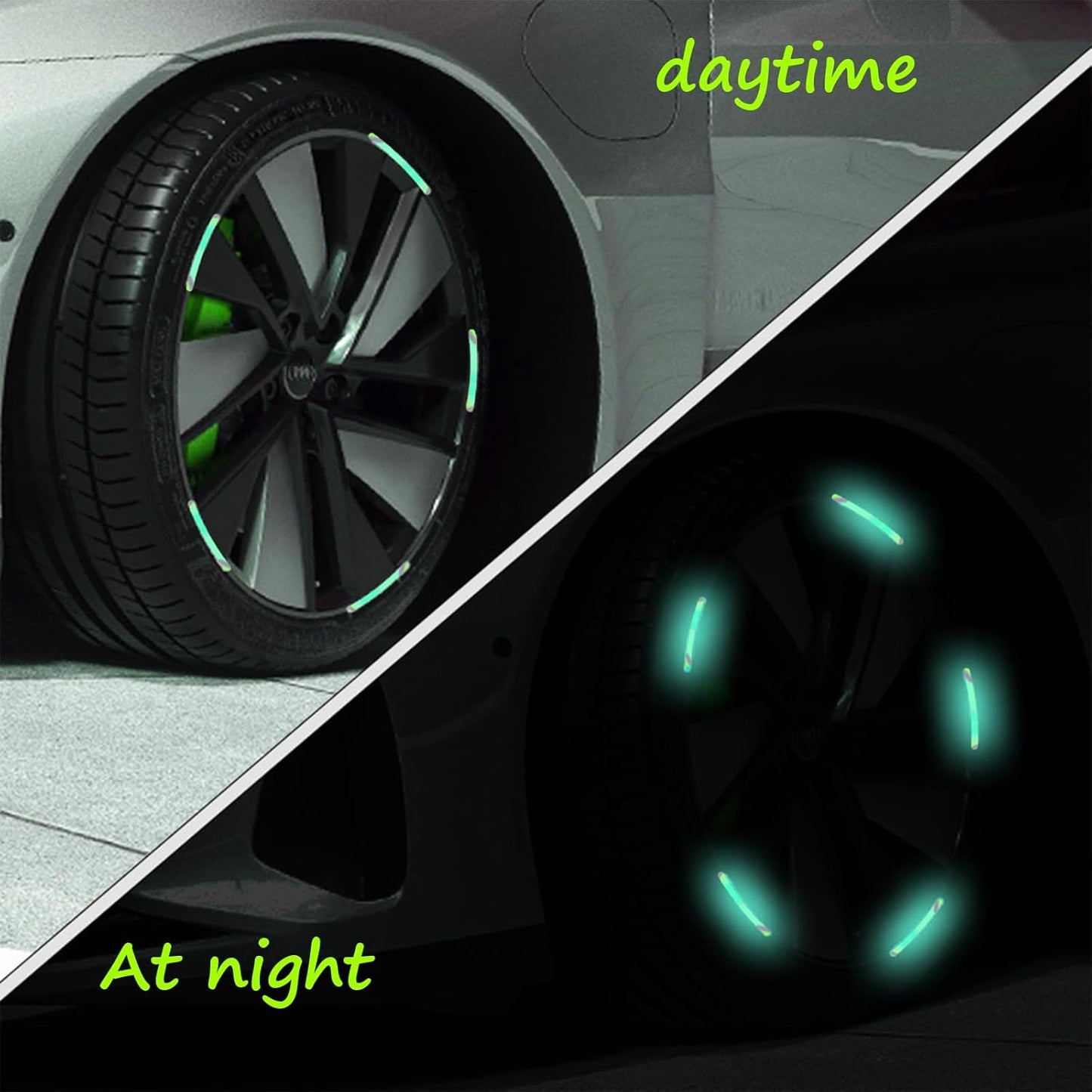 Reflective Car Wheel Stickers  Multicolored 20 Pcs For Night Safety  Velvet Wheels