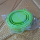 Round Silicone Foldable Glass  Cup Foldable Travel Mug With Lid (1 Pc)