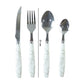 Stainless Steel Cutlery Set With Marble Design Handle (4 Pc  Set)