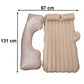 Portable Car Air Mattress Bed Set With Pump  Pillows Inflatable (Beige)