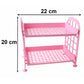 2 Layer Small Plastic Rack Multipurpose Storage Organizer Shelf Kitchen (1 Pc)