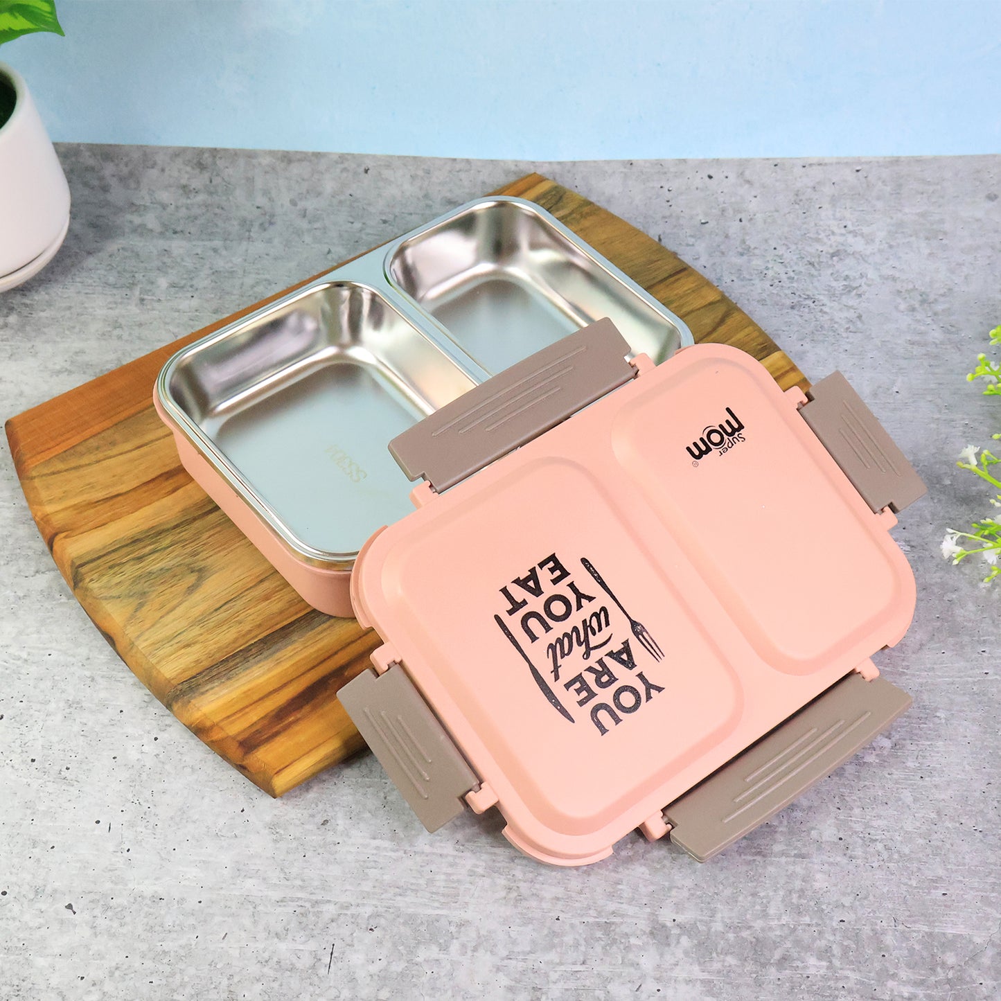Supermom 2 Partition Stainless Steel Lunch Box