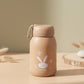 Cute Bunny Print Glass Drinking Brown Bottle (330ml  1 Pc)