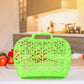 Plastic Foldable Basket Bag  Fruit  Vegetable Storage Basket (3 Pcs Set  Multicolor)